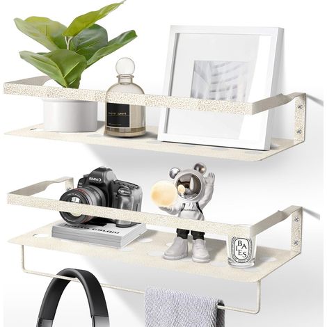 Étagère Murale, Lot de 2 Métallique Étagère Salle de Bain (1/5)
