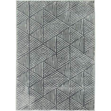 Alfombra de salón moderna lavable 150 x 80 cm gris oscuro polipropileno (1/5)