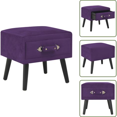 Table de chevet Violet foncé 40x35x40 cm Velours - Table De Chevet - Table Nuit - Meubles Chambre - Mobilier Chambre - Meuble Rangement (1/5)