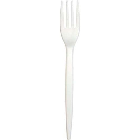 Forchette Monouso Bioplastica Compostabile Bianco - 50 Pezzi