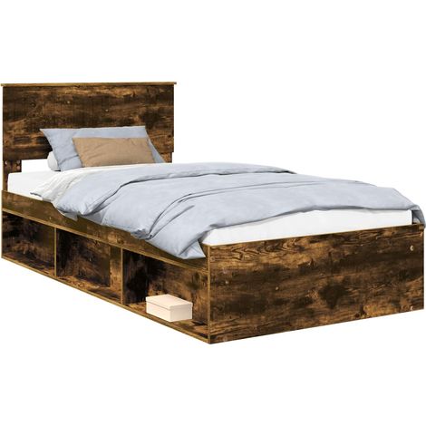 Maison Exclusive - Estructura de cama con cabecera Roble ahumado (1/5)