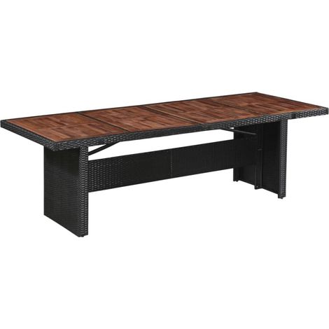 Gartentisch 240x90x74 cm Poly Rattan und Massivholz Akazie vidaXL (1/5)