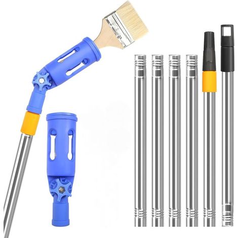 (Brosse non incluse) Rallonge de Pinceau Peinture Pinceau Multi Angle, Extension de Pinceau Télescopique, Poteau d'Extension pour Rouleau de Peinture pour Peinture Murale Peindre Des Plafonds Hauts (1/5)