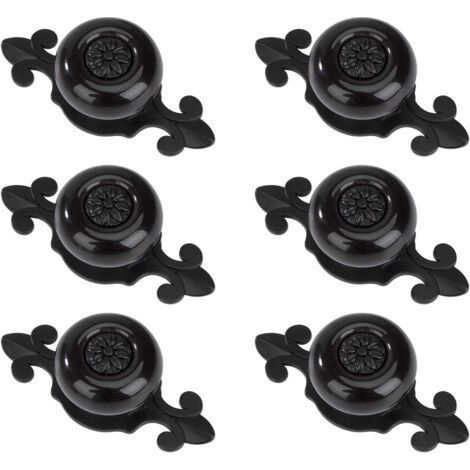 Black Round Door Knobs, Vintage Drawer Knobs, Cabinet Pulls with Screws for Wardrobe, Desk, Nightstand, Bookcase, Furniture. (1/5)