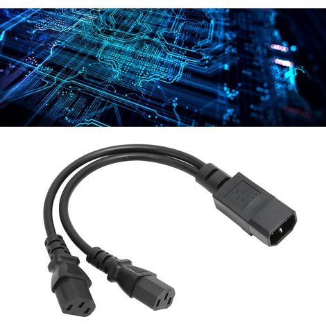 Câble d'extension IEC320 C14 vers 2 x C13, 2500W 10A 250V, pour écrans LCD et périphériques informatiques