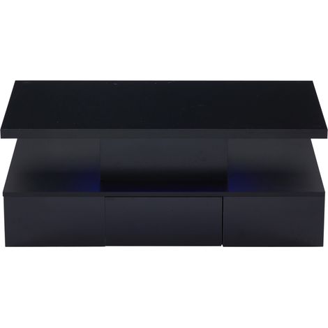 Mesa de centro negra con LED de 16 colores, 100 x 50 x 39 cm, HOMVRA (1/5)