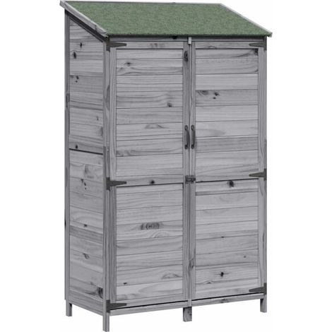 Chalet de jardin gris, 106,5 x 56 x 176 cm, bois d'ingénierie (1/5)