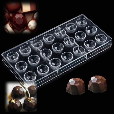2 PCS Moules à Chocolat Transparents en Polycarbonate 21 Grilles
