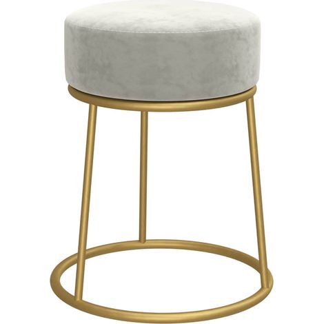 Tabouret rond Gris clair Velours