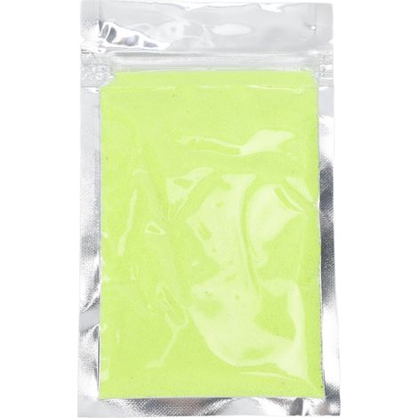 Sable coloré 50g, sable de jeu imperméable, fabriqué à la main, pour enfants de 14 à 18 ans, jaune fluo (1/5)