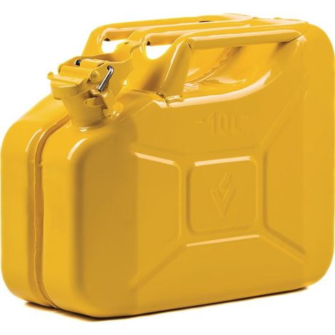 Bidón de combustible 10l zinc amarillo RAL 1018 chapa de acero L345xL165xH275mm VALPRO