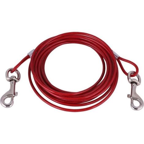 Laisse pour chien en fil d\'acier long, câble de sécurité solide pour animaux de compagnie pour une utilisation en extérieur 3m (1/4)