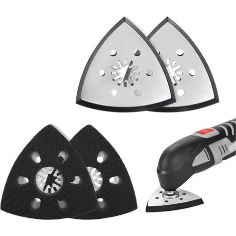 Patin de ponçage triangulaire -4 pièces, patin de ponçage Parkside, patin de ponçage triangulaire, accessoire multi-outil Parkside, patin de ponçage triangulaire (93 mm) (1/4)