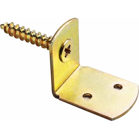 Lot de 4 Équerres de fixation pour clôture en acier galvanisé avec vis 3,8 cm