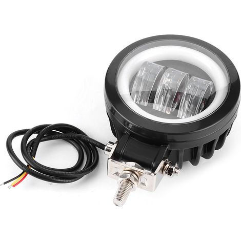 LED-Arbeitsscheinwerfer 6000K 30W Wasserdichte runde Angel-Eyes-Lampe für Auto, ATV, Boot, Geländefahrzeug (Kaltweißes Licht) (1/5)