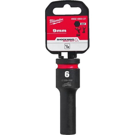 Milwaukee 4932480327 SHOCKWAVE Deep 1/2 9mm Impact Duty Hexagon Socket