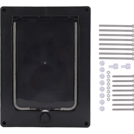 Porte pour chat résistante aux intempéries, fermeture magnétique pour animaux de compagnie, cadre épais, utilisation intérieure et extérieure pour animaux de compagnie jusqu'à 20 lb, petit (S) noir (1/5)