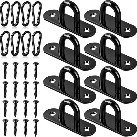 Anneaux de Fixation Plaque Oeillet Crochet Inox Pontet Platine 8PCS (1/5)