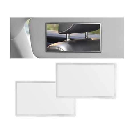 Espejo de maquillaje plegable para coche de 15 x 8 cm – Espejo de tocador compacto con protección antiarañazos para el coche (1/5)