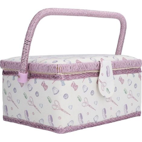 Panier à Couture Violet Premium Tissu Anti-Plis Bonne Élasticité Résistant à l'Usure Portable Boîte de Couture Durable (1/5)