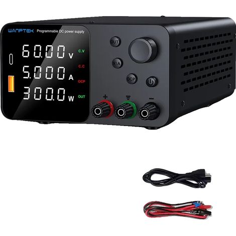 Fuente de alimentación, voltaje ajustable, corriente ajustable, 0-60V 0-5A (1/2)