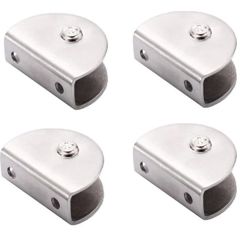 4 pcs supports en verre réglable,Porte-Verre En Acier Inoxydable Pinces à Verre Pour Miroir De Salle De Bain pour verre 9-10mm, fenêtre de main courante d'escalier de balustrade (1/5)