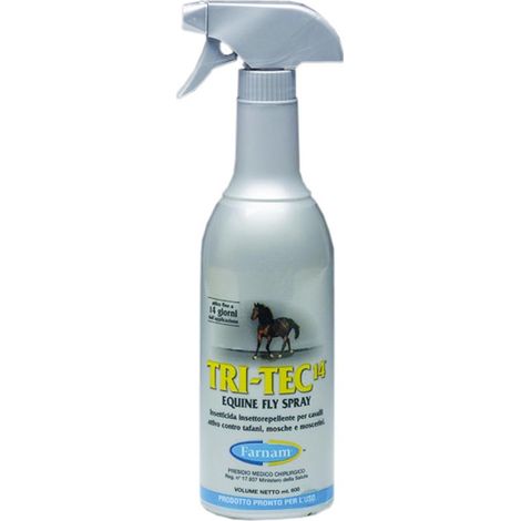 600 ml x 3 pièces Tri-Tec: TRI-TEC 14 insecticide insectifuge pour chevaux contre les taons, les mouches et les insectes volants avec écran solaire 600 ml
