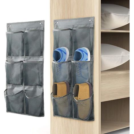 Wandmontiertes Schuhregal, 2 Stück/bietet Platz für 6 Paar Sneaker, Schuhaufbewahrungsorganizer, Schuhregal