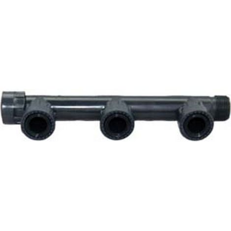 1PZ RACCORDI MANIFOLD PVC CON ORING - 3 uscite con ghiera 1"