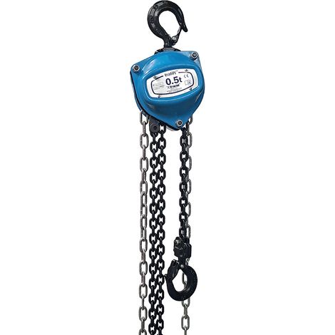 Palan manuel à chaîne Tralift Efficient capacité 1000 kg hauteur levée 6m chaîne phosphatée noire poids 17.8 kg - TRACTEL SAS