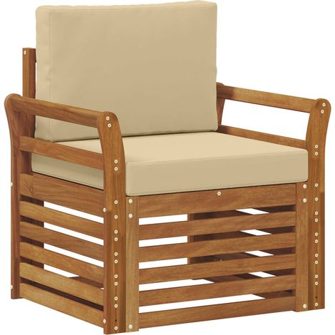 Maison Exclusive - Outdoor-Sofa Massives Akazienholz und Polyeste (1/5)