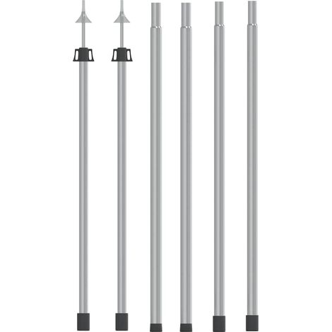 vidaXL Postes telescópicos de toldo 2 uds acero galvanizado 102-260 cm (1/5)