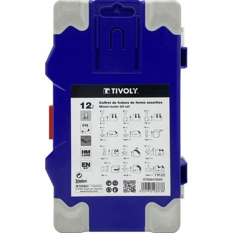 Tivoly • Confezione da 12 frese forme assortite, gambo 6mm