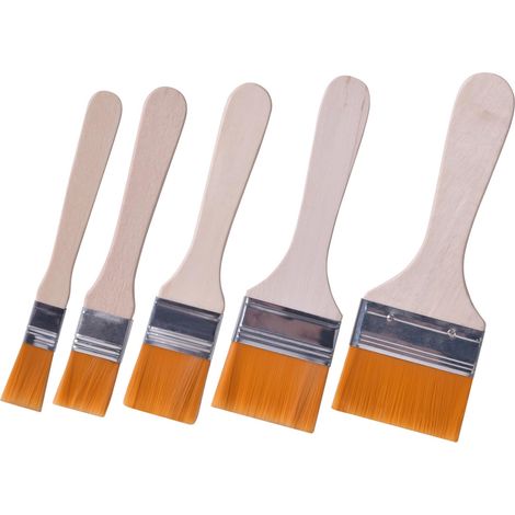 5 Pièces Pinceaux Peinture Mur Pinceaux à Peinture Plats Pinceaux Plats avec Manche en Bois Pinceau Lasure Bois Sets de Pinceaux de Peinture pour Peinture Huile et Peinture Acrylique (1/5)