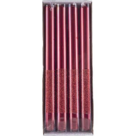 Lot de 4 bougies de table en onyx/bougie pilier / 22 x 250 mm/rouges/bougies décoratives/pour la décoration (1/5)