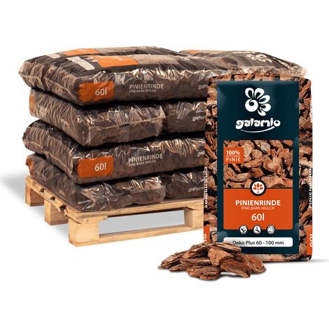 Galamio Rindenmulch Pinie Deko Plus 60l x 12 Sack 720l 12er (1/5)