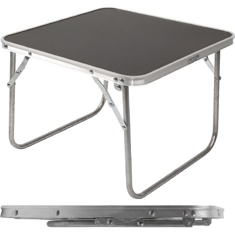 Mini Alu Campingtisch schwarz klappbar - 40 x 40 cm - Outdoor Klapptisch klein Belastbarkeit bis 15 kg