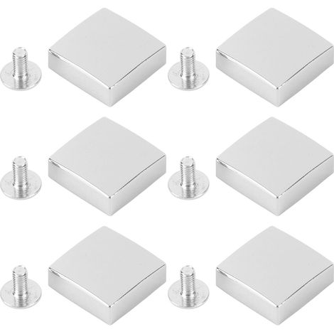 30 rivets à vis carrés pour sacs à main, ceintures, talons hauts et autres accessoires décoratifs. Alliage de zinc 16 mm avec vis en fer PH 6 mm, couleur argent. (1/5)