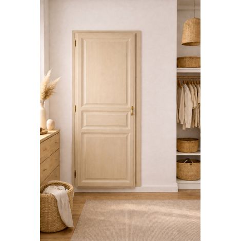 Gdmenuiseries – Porte placard en paulownia tirant gauche H1820 x L462 – Cadre bois massif 40 x 30 mm – Kit prêt à assembler avec vis et colle