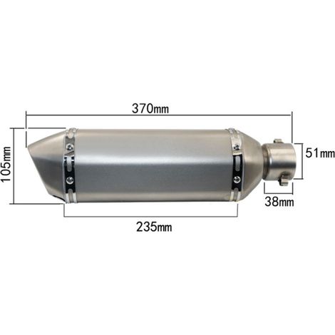 Pot d'échappement universel en acier inoxydable de 38 à 51 mm pour motos, silencieux modifié compatible avec la plupart des motos (1/4)