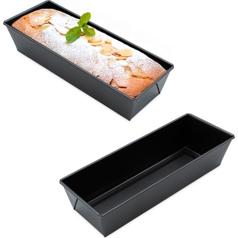 Kasten Kuchenform rechteckig 31 cm dunkelgrau PFOA-frei - 2er Set - Königskuchen Backform mit Antihaft-Beschichtung