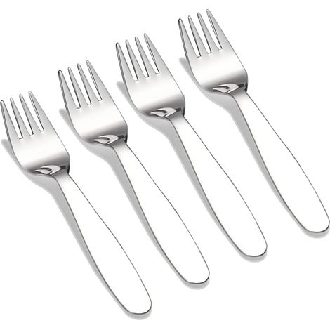 Ensemble de couverts pour enfants en acier inoxydable 18 8 de qualité supérieure Lot de 4 fourchettes de 14 virgule 7 cm l école (1/4)