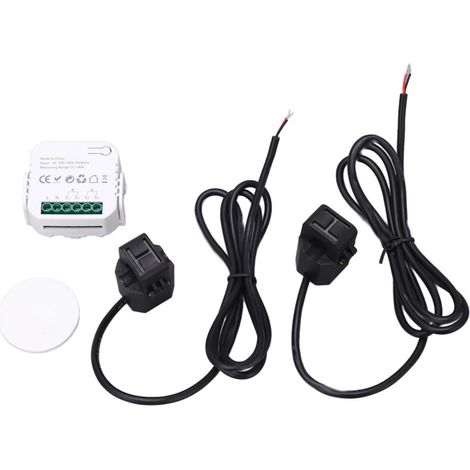 Moniteur d'énergie intelligent WiFi compteur d'électricité monophasé à pince 100-240 V CA pour appareils électroménagers noir PJ-1103A (1/5)