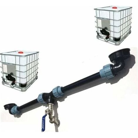 Kit de raccordement pour réservoir IBC ZVD, raccord tandem pour 2 raccordements de réservoir, adaptateur de réservoir pour la maison et le jardin (1/4)