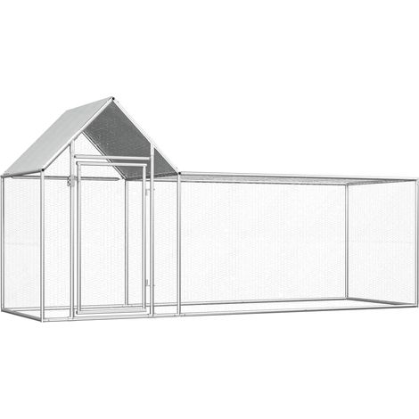 PoulaillerïŒEnclos Ă poulesïŒCage pour Animaux 3 x 1 x 1,5 m Acier galvanisĂ© DGBDF400203 (1/5)