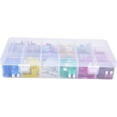 Assortiment de 485 Fusibles Lames en Alliage d'Aluminium pour Voiture, 2A à 40A, Taille Standard et Miniature