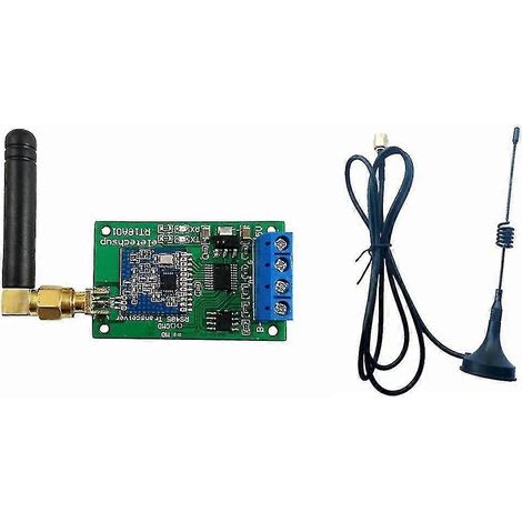 Module émetteur-récepteur UART multifonctionnel sans fil 433 m avec port série RS485 et antenne pour caméra PTZ, automate programmable, Modbus et RTU (1/5)