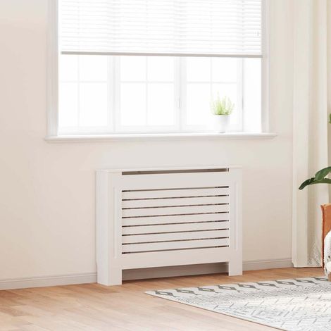 vidaXL Cubierta para radiador MDF blanco 112x19x81,5 cm (1/4)