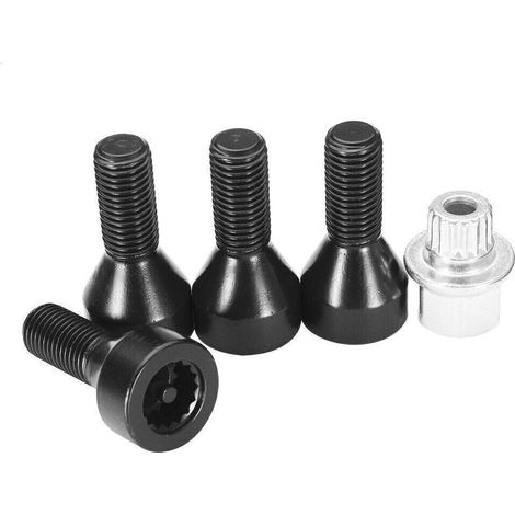 36136786419/36131180882/36136764057 Lot de boulons/écrous de roue de sécurité M12 x 1,5，Pour BMW M12 x 1,5