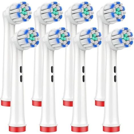 Têtes de brosse à dents de rechange compatibles avec la brosse à dents électrique Oral-B, poils ultra-doux pour le soin des gencives sensibles, lot de 8 (1/5)